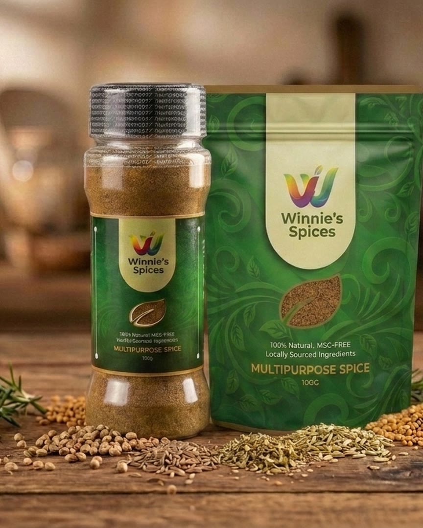Multipurpose Spice in its bottle and refill pouch